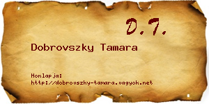 Dobrovszky Tamara névjegykártya